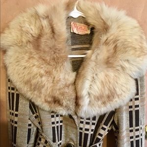 Real Fox Fur Vintage Coat